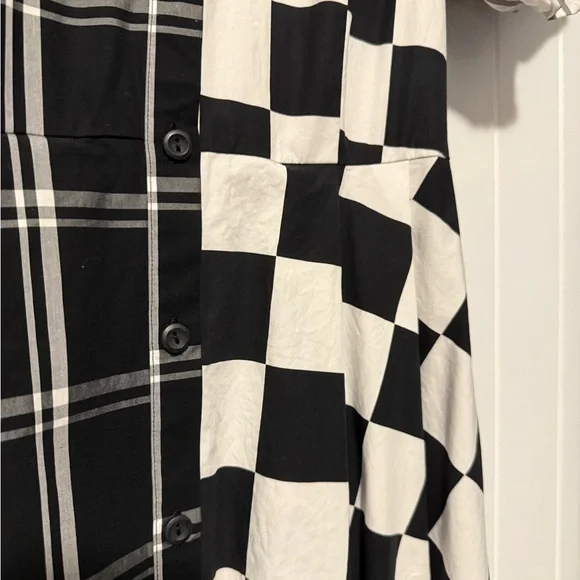 Christopher John Rogers Dress in Black and White Checkered Pattern - Picture 4 of 10
